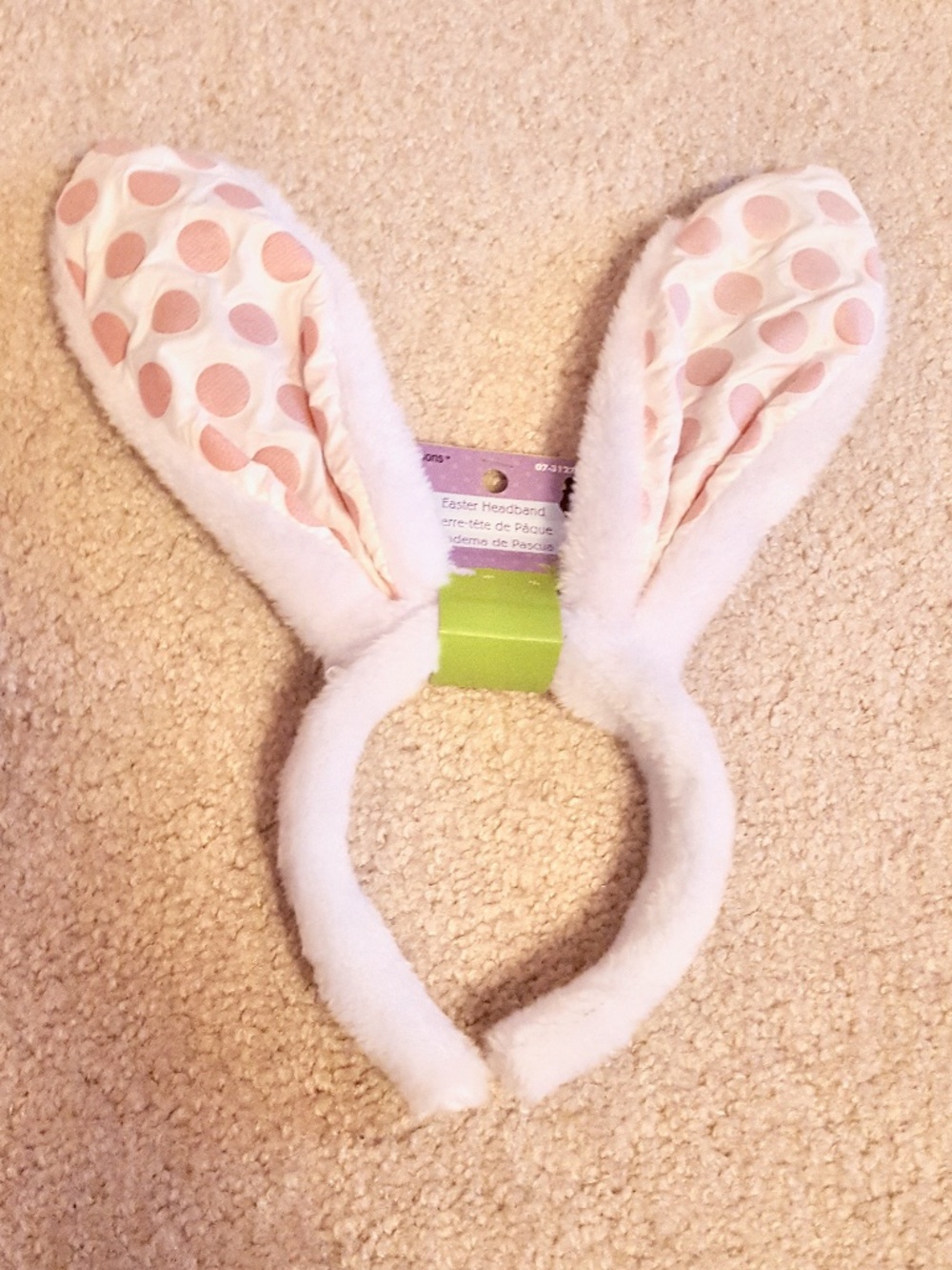 Polka Dot Easter Bunny Ears Headband / Halloween Bunny Ears Headband